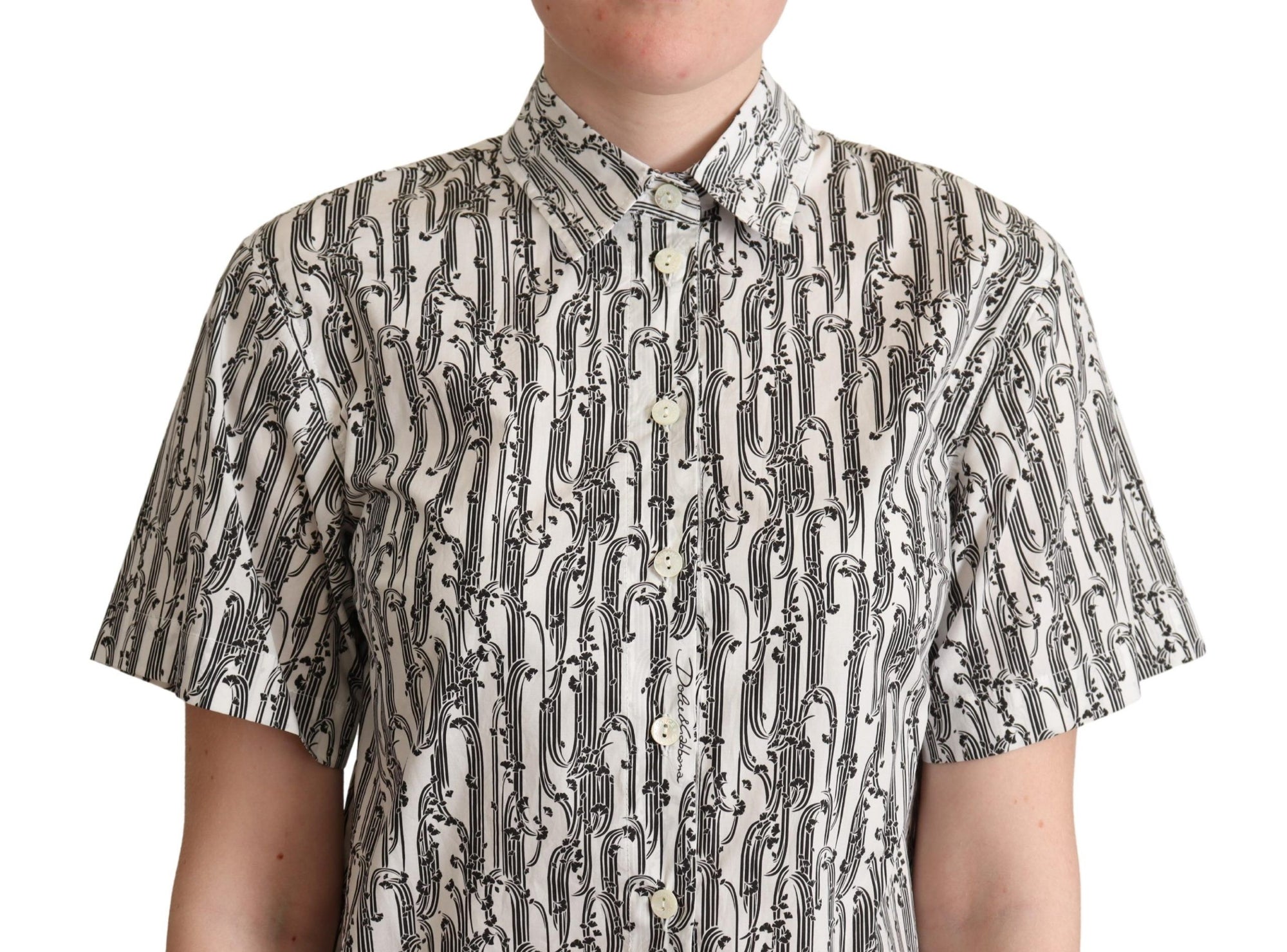 Polo élégant en coton à fleurs Dolce & Gabbana