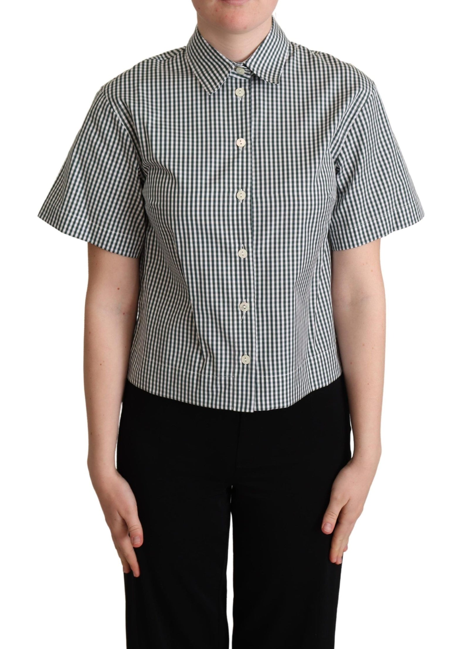 Polo élégant en coton à carreaux Dolce & Gabbana