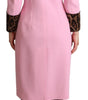 Dolce & Gabbana Pink Leopard Wool Trenchcoat Jacket