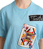 Dolce & Gabbana BLue Queen Of Hearts Card Sweater T-shirt