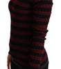 Dolce & Gabbana Black Red Striped Wool Pullover Sweater