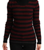 Dolce & Gabbana Black Red Striped Wool Pullover Sweater