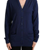Dolce & Gabbana Blue Virgin Wool Button Down Cardigan Sweater