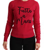 Dolce & Gabbana Pink Embroidered Cashmere Wool Pullover Sweater