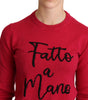Dolce & Gabbana Pink Embroidered Cashmere Wool Pullover Sweater