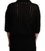 Dolce & Gabbana Black Embroidered Knitted Cotton Sweater