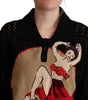 Dolce & Gabbana Black Embroidered Knitted Cotton Sweater