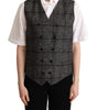 Dolce & Gabbana Gray Wool Leopard Print Waistcoat Vest