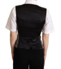Dolce & Gabbana Gray Checkered Sleeveless Waistcoat Vest