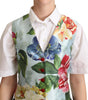 Dolce & Gabbana Mint Green Floral Silk Waistcoat Vest