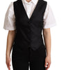 Dolce & Gabbana Black Silk Sleeveless Waistcoat Vest