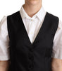 Dolce & Gabbana Black Silk Sleeveless Waistcoat Vest