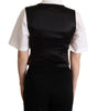 Dolce & Gabbana Black Gold Jacquard Silk Waistcoat Vest