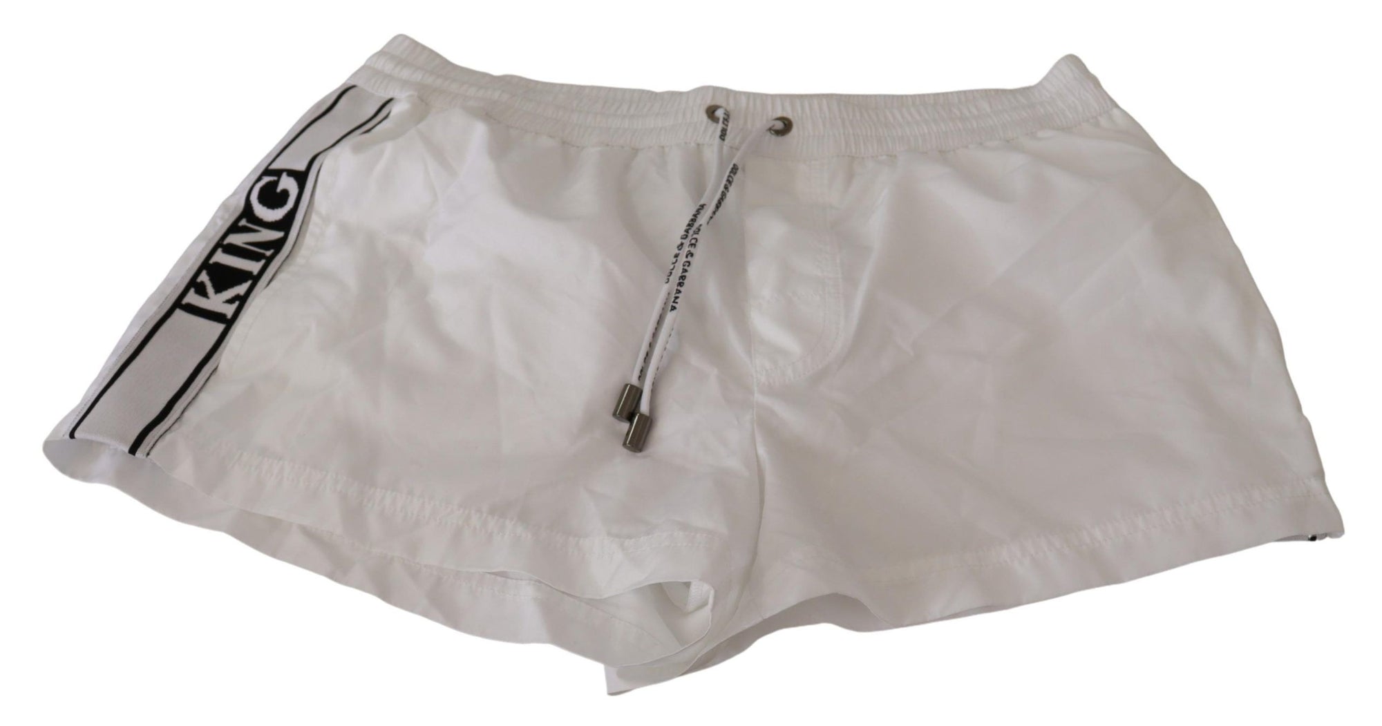Maillot de bain élégant Dolce & Gabbana blanc à motif KING
