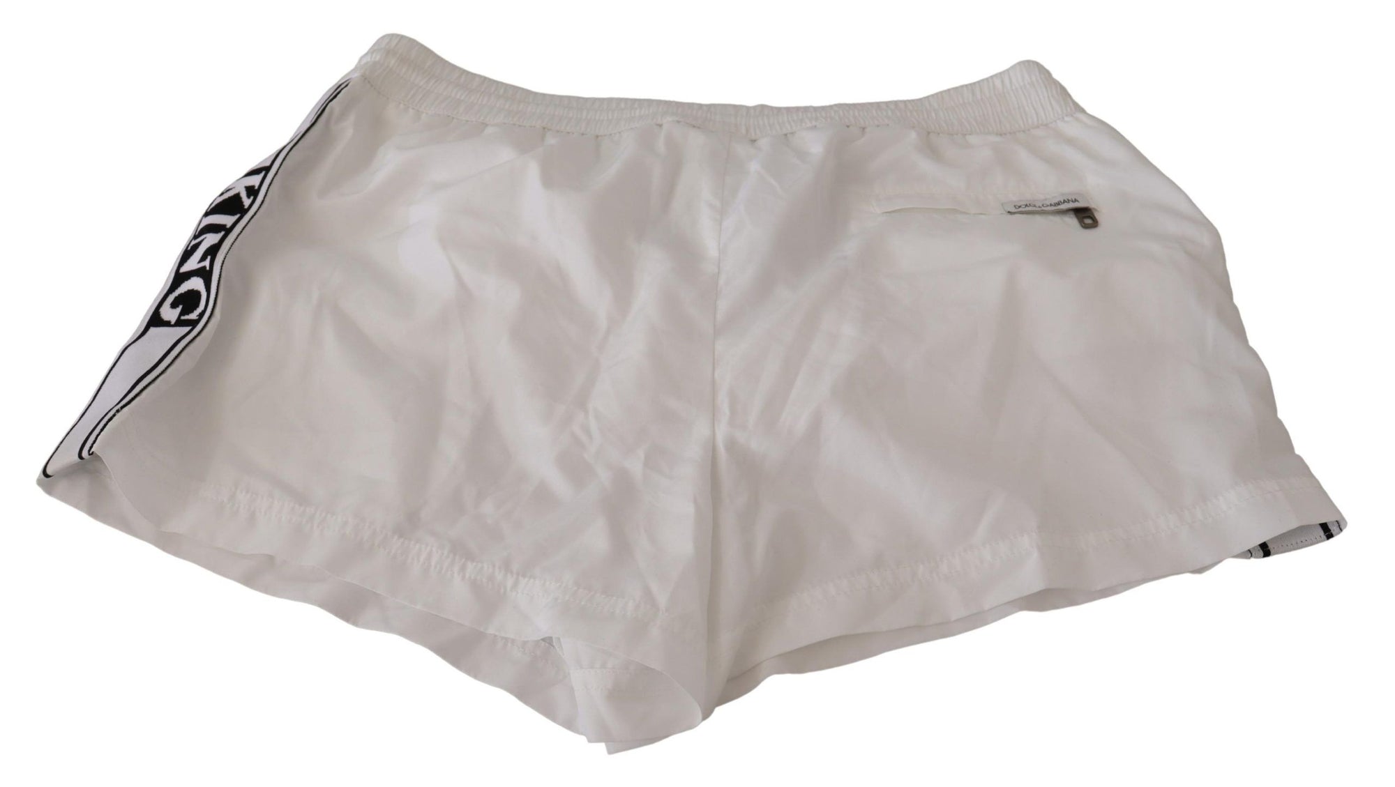 Maillot de bain élégant Dolce & Gabbana blanc à motif KING
