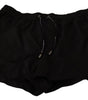 Dolce & Gabbana Elegant Black KING Motive Swim Trunks