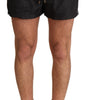 Dolce & Gabbana Elegant Black KING Motive Swim Trunks
