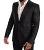 Dolce &amp; Gabbana Elegant Black Metallic Slim Fit Blazer Jacket