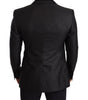 Dolce &amp; Gabbana Elegant Black Metallic Slim Fit Blazer Jacket