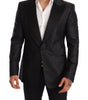 Dolce &amp; Gabbana Elegant Black Metallic Slim Fit Blazer Jacket