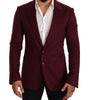 Dolce &amp; Gabbana Elegant Maroon Bordeaux Cashmere Blazer