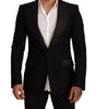 Dolce & Gabbana Black Wool Slim Fit Coat Blazer Jacket