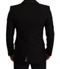 Dolce & Gabbana Black Wool Slim Fit Coat Blazer Jacket