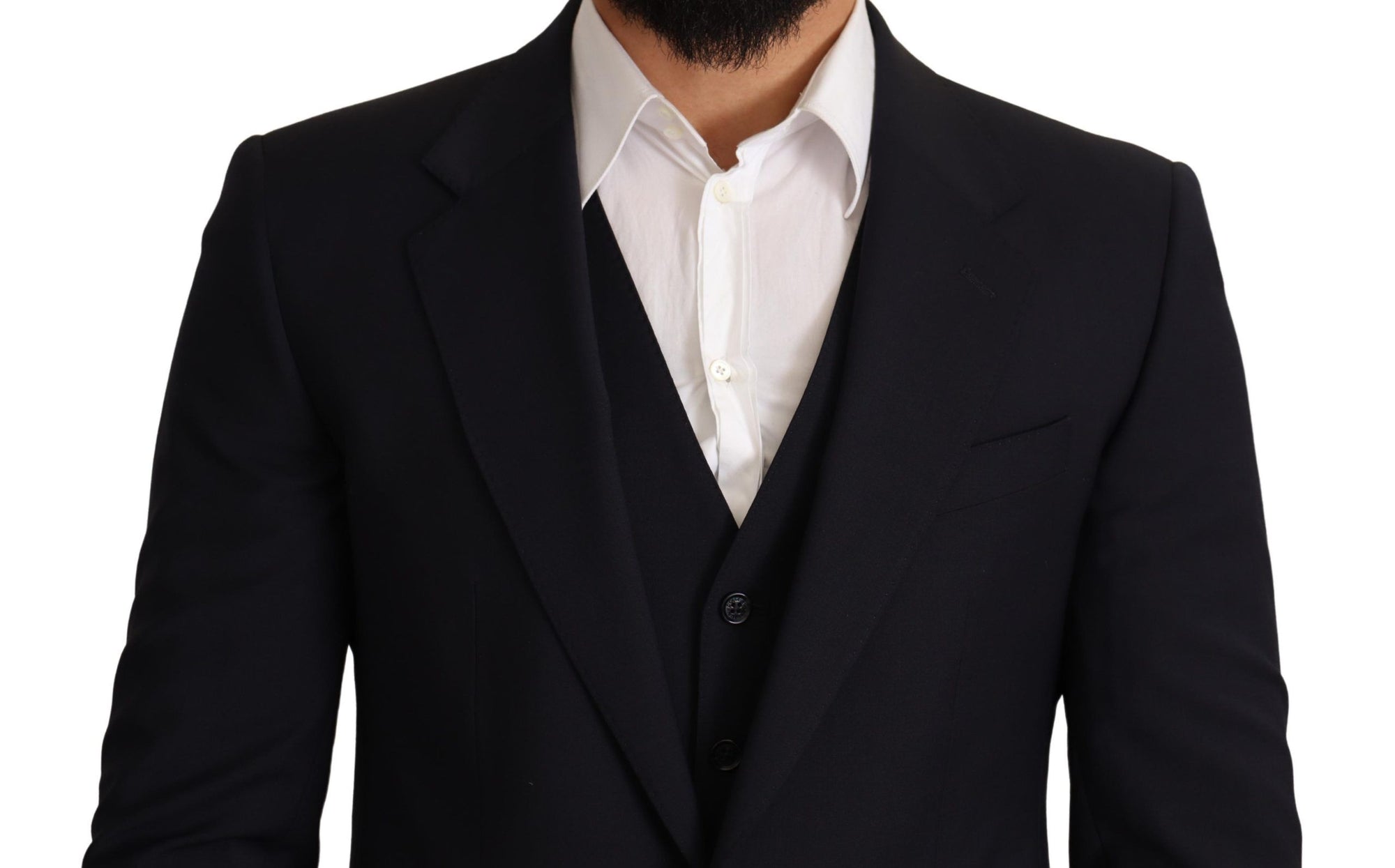 Costume Martini élégant en laine mélangée bleu foncé Dolce & Gabbana