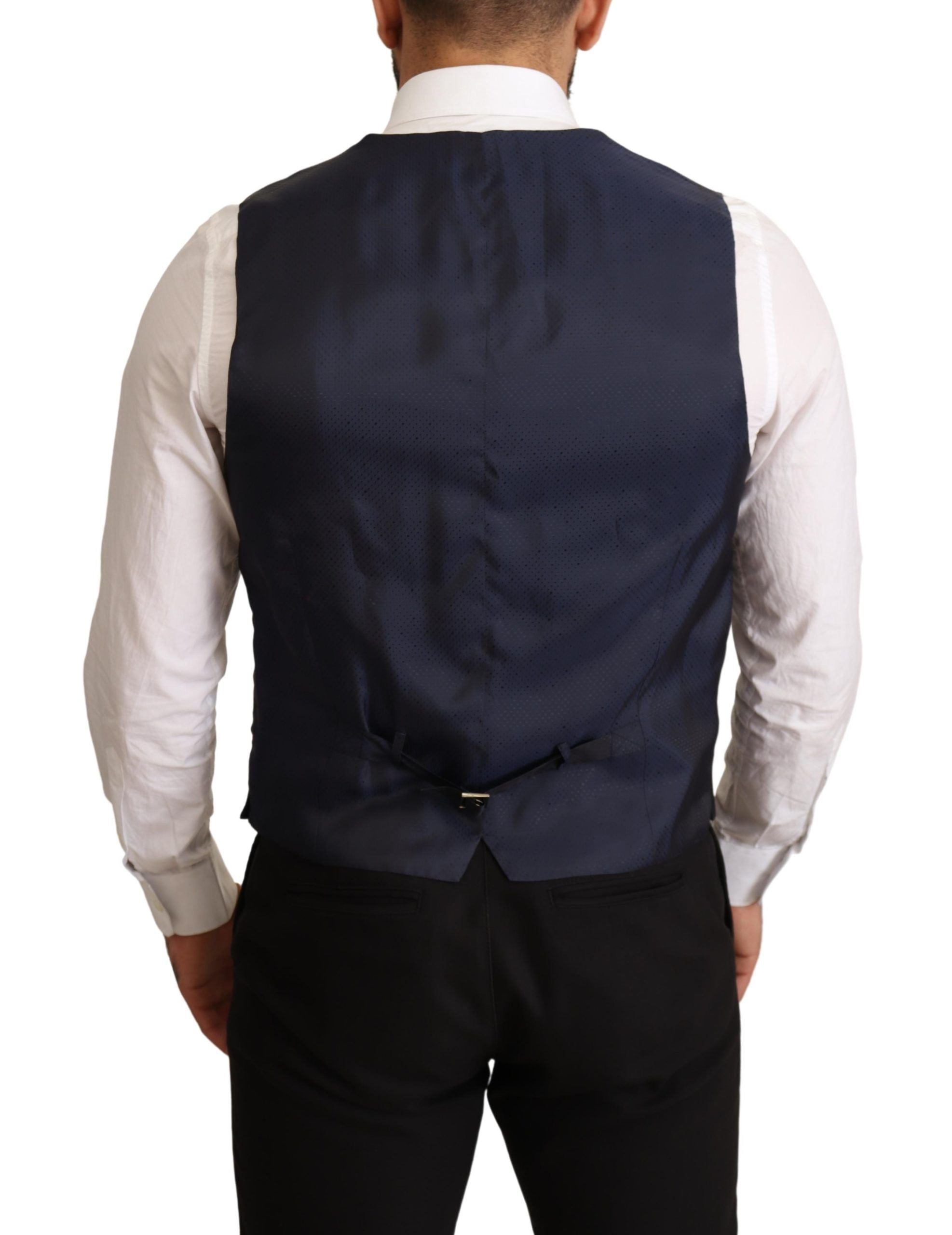 Costume Martini élégant en laine mélangée bleu foncé Dolce & Gabbana