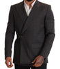 Dolce & Gabbana Gray Check Wool Slim Fit Blazer Jacket