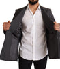 Dolce & Gabbana Gray Check Wool Slim Fit Blazer Jacket