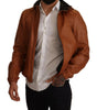 Dolce & Gabbana Brown Leather Lambskin Hooded Coat Jacket