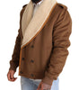 Dolce & Gabbana Brown Double Breasted Shearling Coat Jacket