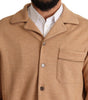 Dolce & Gabbana Brown Cotton Button Collared Coat Jacket