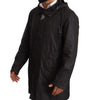 Dolce & Gabbana Black Hooded Mens Trench Coat Jacket