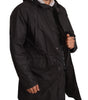 Dolce & Gabbana Black Hooded Mens Trench Coat Jacket