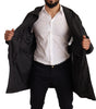 Dolce & Gabbana Black Hooded Mens Trench Coat Jacket
