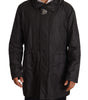 Dolce & Gabbana Black Hooded Mens Trench Coat Jacket