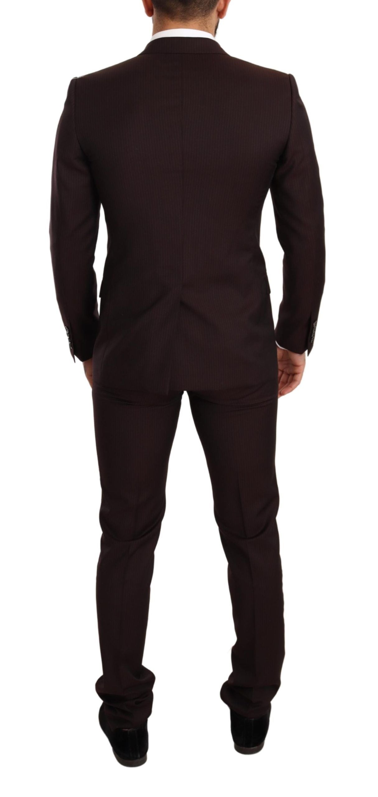 Costume Martini élégant à rayures bordeaux Dolce & Gabbana