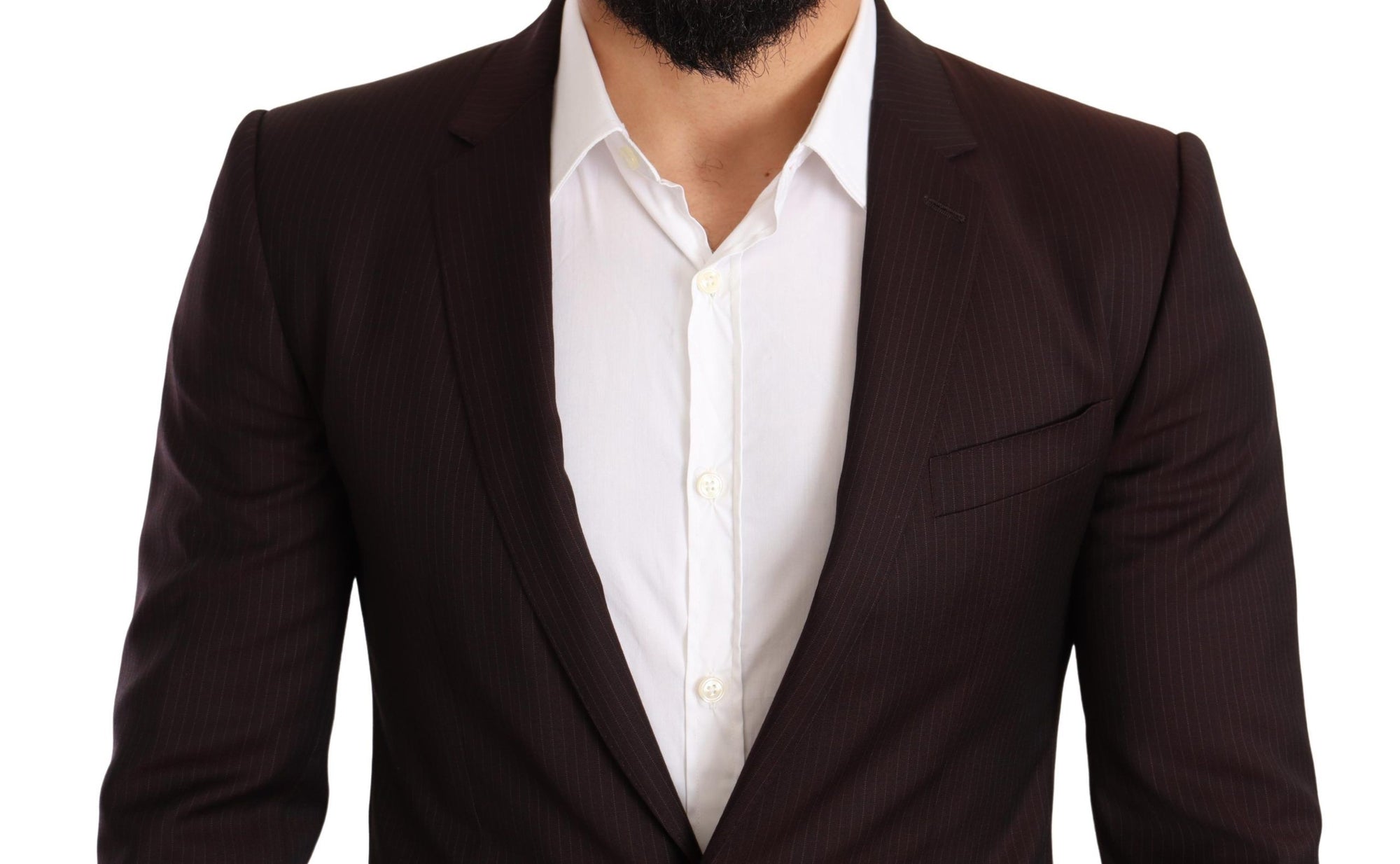 Costume Martini élégant à rayures bordeaux Dolce & Gabbana
