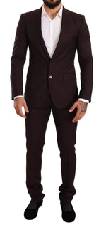 Costume Martini élégant à rayures bordeaux Dolce & Gabbana