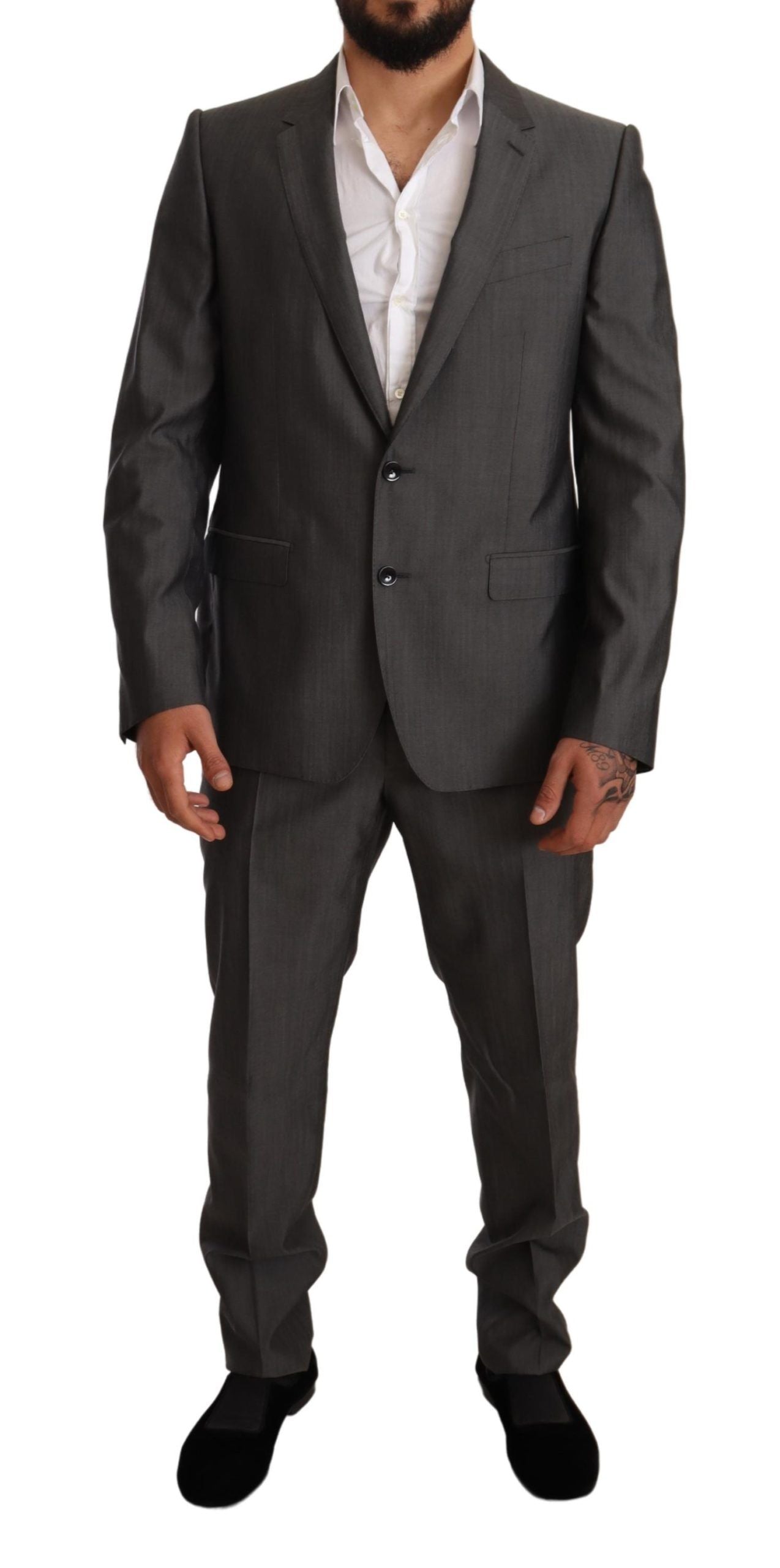 Costume élégant Martini en laine et soie coupe slim Dolce & Gabbana