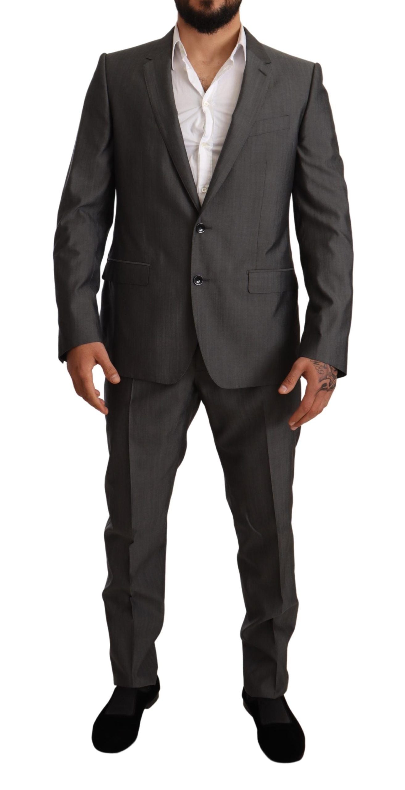 Costume élégant Martini en laine et soie coupe slim Dolce & Gabbana