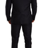 Costume élégant en jacquard coupe slim Dolce & Gabbana bleu