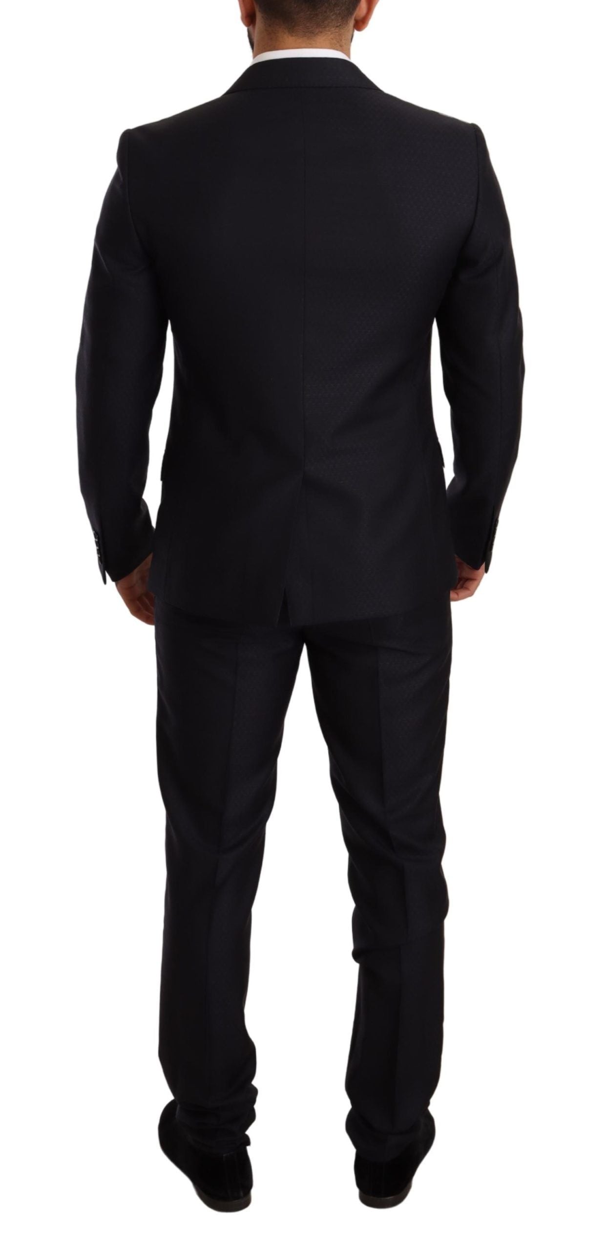 Costume élégant en jacquard coupe slim Dolce & Gabbana bleu