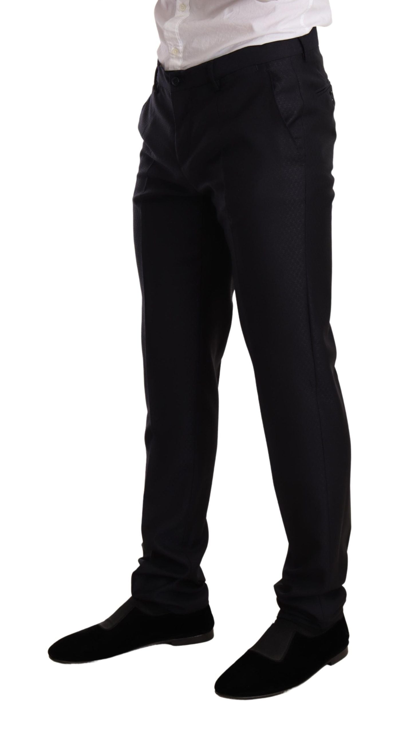 Costume élégant en jacquard coupe slim Dolce & Gabbana bleu