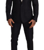 Costume élégant en jacquard coupe slim Dolce & Gabbana bleu