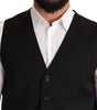 Dolce & Gabbana Black Wool Formal Waistcoat Dress