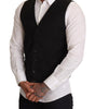 Dolce & Gabbana Black Wool Formal Waistcoat Dress