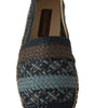 Dolce & Gabbana Blue Gray Slip On Buffalo Espadrille Shoes